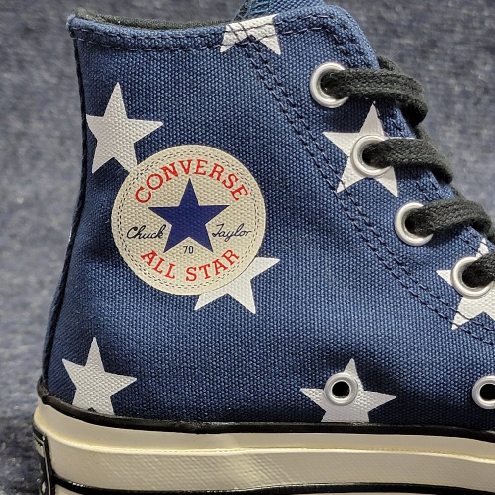Converse Women's Chuck 70 Hi Archive Print Canvas 163409C Navy/White/Egret Sze 5 - Picture 8 of 10